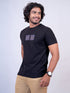 Men Black Print Regular Fit Casual T-Shirt