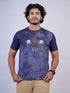 Men Navy Graphic Print Regular Fit Casual T-Shirt