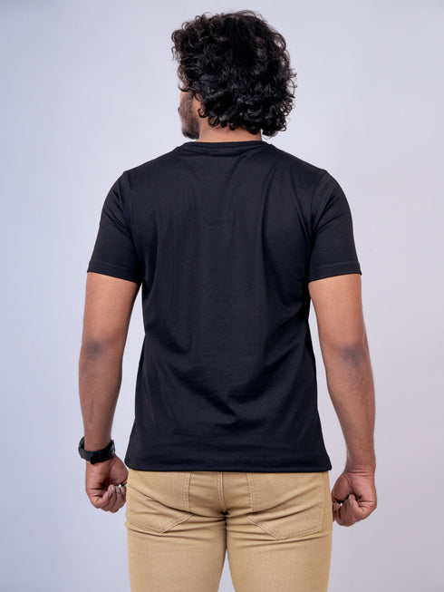 Men Black Graphic Print Regular Casual T-Shirt