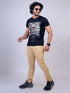 Men Black Graphic Print Regular Casual T-Shirt