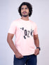 Men Peach Typography Print Regular Fit Casual T-Shirt