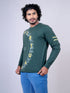 Men Green Typography Print Regular Fit Casual T-Shirt