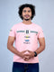 Men Pink Peach Typography Print Regular Fit Casual T-Shirt