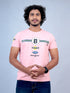Men Pink Peach Typography Print Regular Fit Casual T-Shirt