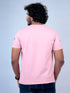 Men Pink Peach Typography Print Regular Fit Casual T-Shirt