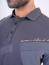 Men Grey Polo Typography Regular Fit casual T-Shirt