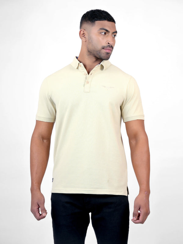 Men-Cream-Polo-Solid-Regular-Fit-Casual-T-Shirt