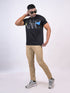 Men Black Regular Fit Casual T-Shirt