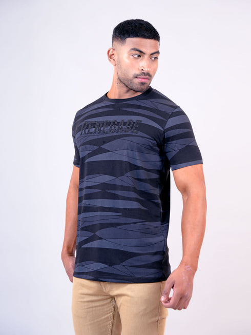 Men-Black-Typography-Printed-Regular-Fit-Casual-T-Shirt