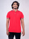 Men Red Polo Solid Regular Fit Casual T-Shirt