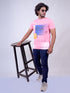Men Pink Typography Print Regular Fit Casual T-Shirt