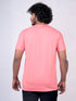 Men Peach Stripline Regular Fit Casual T-Shirt