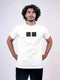 Men White Print Casual T-Shirt Round Neck With Short Sleeves
