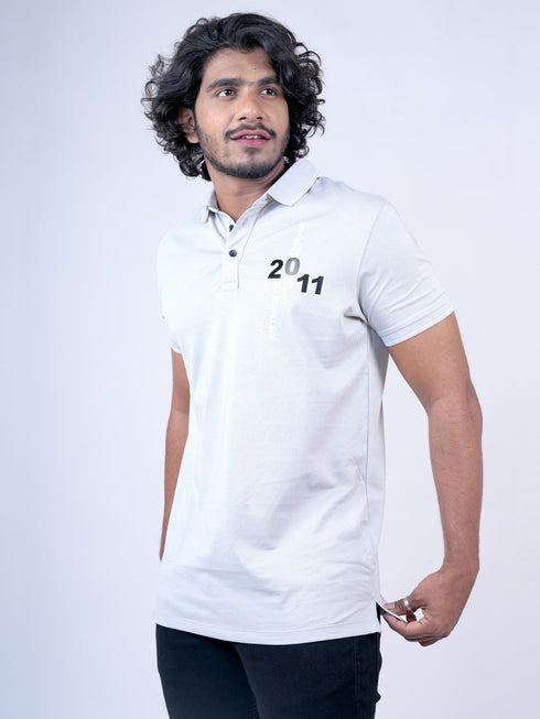 Men Grey Typography Print Regular Fit Casual T-Shirt