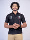 Men Black Polo Typography Regular Fit Casual T-Shirt