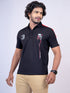 Men Black Polo Typography Regular Fit Casual T-Shirt