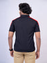 Men Black Polo Typography Regular Fit Casual T-Shirt