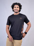Men Black Print Round Nack Regular Fit Casual T-Shirt