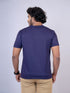 Men Navy Blue Typography Regular Fit Casual T-Shirt