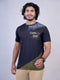 Men Black Typography Regular Fit Casual T-Shirt