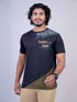 Men Black Typography Regular Fit Casual T-Shirt