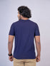 Men Navy Print Regular Fit Casual T-Shirt