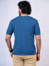 Men Teal Blue Graphic Print Regular Fit Casual T-Shirt