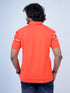 Men Orange Polo Typography Regular Fit Casual T-Shirt