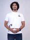Men White Print Regular Fit Casual T-Shirt