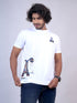Men White Print Regular Fit Casual T-Shirt