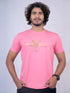 Men Pink Typography Regular Fit Casual T-Shirt