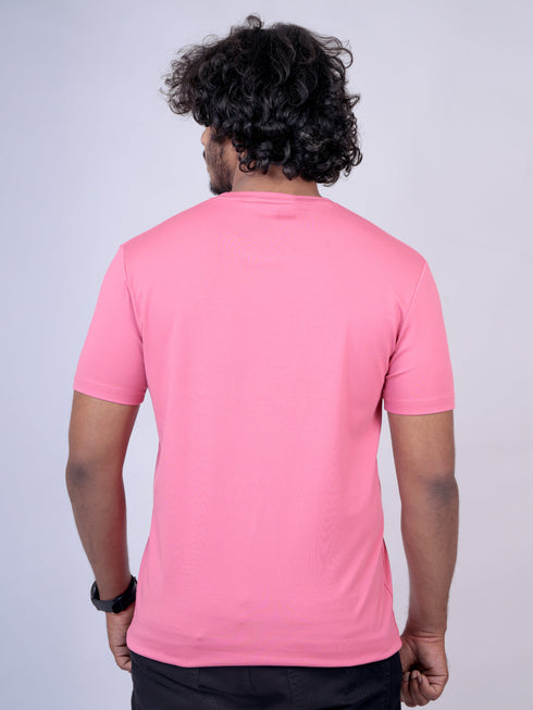 Men Pink Typography Regular Fit Casual T-Shirt