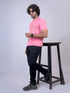 Men Pink Typography Regular Fit Casual T-Shirt