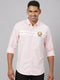 Men Pink Solid Printed Sustainable Casual Shirt With Full Sleeves