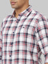 Men White & Red Checked Sustainable Casual Shirt With Full Sleeve