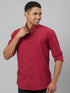 Men Red Striped Sustainable Casual Shirt With Full Sleeves