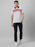 Mens White & Red Casual T-Shirt With Half Sleeves And Spread Collar