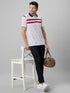 Mens Striped Casual T-Shirt With Half Sleeves And Spread Collar
