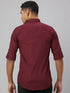 Men Maroon Solid Sustainable Casual Shirt With Full Sleeves