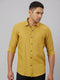 Men Mustard Solid Sustainable Casual Shirt With Spread Collar