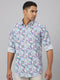 Men Sky Color Floral Print Sustainable Casual Shirt