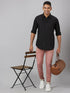 Mens Black Polka Dotted Sustainable Casual Shirt With Full Sleeves
