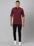 Men Maroon Solid Sustainable Casual Shirt With Full Sleeves