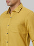 Men Mustard Solid Sustainable Casual Shirt With Spread Collar
