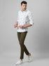 Mens White Floral Printed Opaque Casual Cotton Regular Fit Shirt