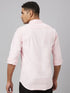 Men Pink Solid Printed Sustainable Casual Shirt With Full Sleeves