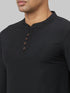 Men Black Solid Polyester Cotton Solid Lounge T-Shirt With Full Sleeves