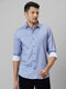 Mens Lavender Checked Spread Collar Cotton Linen Regular Fit Casual Shirt