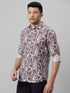 Mens Multicolour Printed Casual Shirt Full Sleeves With Spread Collar