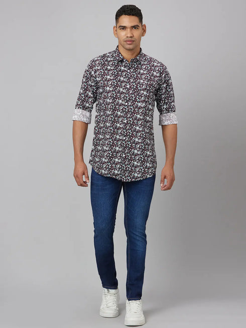 Men Multi Floral Print Sustainable Casual Shirt Full Sleeves